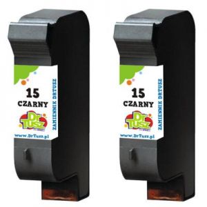 Tusze Zamienniki 15 do HP (C6632D) (Czarne) (dwupak) - DARMOWA DOSTAWA w 24h