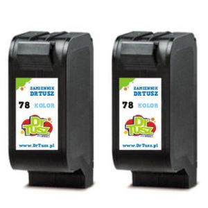 Tusze Zamienniki 78 do HP (C8725A) (Kolorowe) (dwupak) - DARMOWA DOSTAWA w 24h