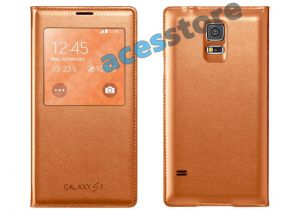 Etui ochronne S-View do Samsung Galaxy S5 - Złoty