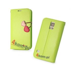 Etui z portfelem Cherry do Samsung Galaxy S5 + FOLIA - Zielony