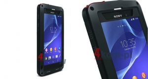 Etuli Love Mei do Sony Xperia Z2 - Czarny z czerwoną zatyczką