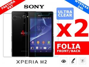 2x Folia ochronna FRONT / BACK do Sony Xperia M2