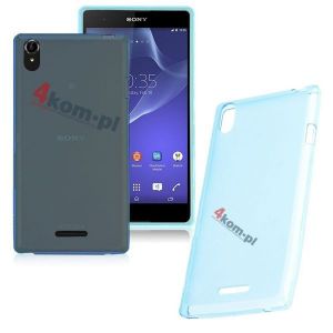Etui plecki silikonowe transparentne do Sony Xperia T3 - kolory - Niebieski