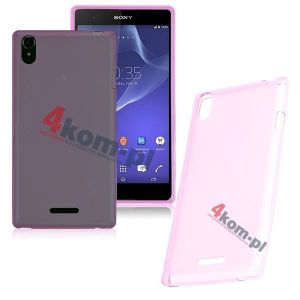 Etui plecki silikonowe transparentne do Sony Xperia T3 - kolory - Różowy