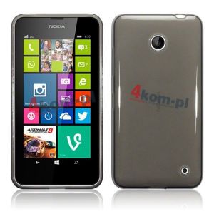 Etui plecki silikonowe pół przeźroczyste do Nokia Lumia 630 - Szary