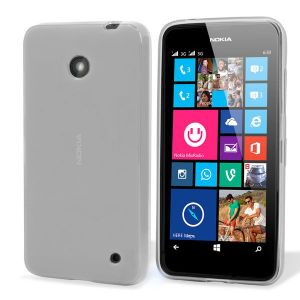 Etui plecki silikonowe pół przeźroczyste do Nokia Lumia 630 - Biały