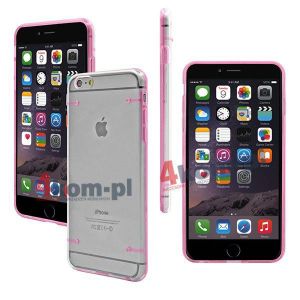 ETUI Przezroczyste z silikonowym rantem do iPhone 6 - Różowy