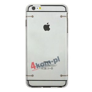 ETUI Przezroczyste z silikonowym rantem do iPhone 6 Plus - Czarny