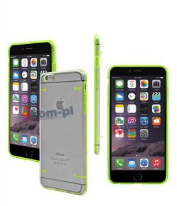 ETUI Przezroczyste z silikonowym rantem do iPhone 6 Plus - Zielony
