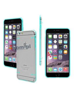 ETUI Przezroczyste z silikonowym rantem do iPhone 6 Plus - Niebieski