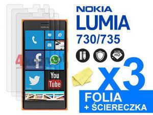 3x Folia ochronna na ekran do Nokia Lumia 730/735