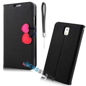 Etui z portfelem Cherry do Samsung Galaxy S5 + FOLIA - Czarny
