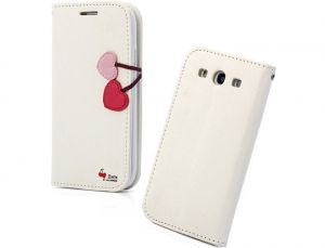 Etui z portfelem Cherry do Samsung Galaxy S5 + FOLIA - Biały