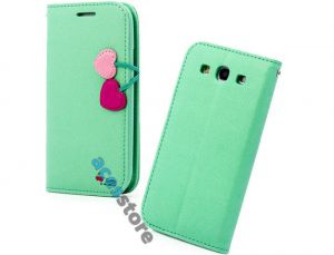 Etui z portfelem Cherry do Samsung Galaxy S5 + FOLIA - Turkusowy