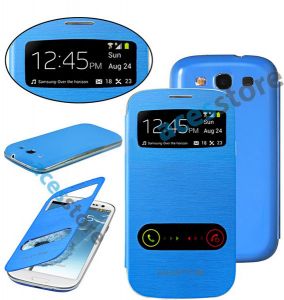 2w1 Etui S Viev Flip Cover do Samsung Galaxy S3 - Niebieski