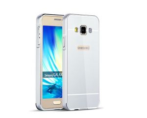 Srebrne Etui aluminium Bumper Samsung Galaxy A3 - Srebrny