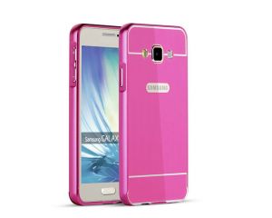 Różowee Etui aluminium Bumper Samsung Galaxy A3 - Różowy