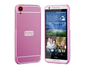 Różowe Etui aluminium Bumper HTC Desire 820 - Różowy