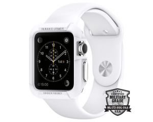 Etui Spigen Rugged Armor do Apple Watch 38mm + folia ochronna 2x /White - White