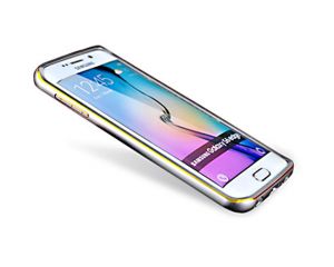 Srebrne Aluminiowe etui bumper mirror ramka plecki przezroczysteSamsung Galaxy S6 Edge - Srebrny