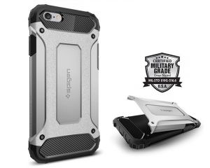Satin Silver Etui Spigen Tough Armor Tech iPhone 6/6s - Satin Silver