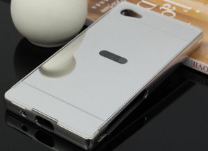 Etui Bumper plecki mirror do Sony Xperia Z5 Compact - Srebrny