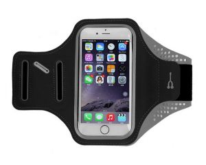 Etui na ramie sportowe Armband wodoodporne iPhone 6 Galaxy S7 5.5 cal Czarne - Czarny
