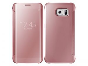 ETUI CLEAR VIEW COVER SAMSUNG GALAXY S7 EDGE - Różowy