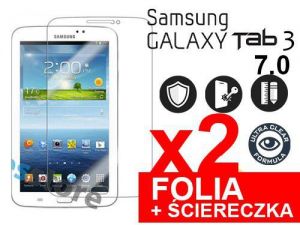2x Folia ochronna na ekran do Samsung Galaxy Tab 3 7.0 + 2x ściereczka