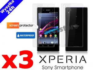 3x Folia ochronna przód / tył doSony Xperia Z1 + 3x ściereczka