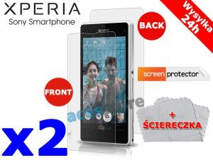 2x Folia ochronna przód / tył doSony Xperia Z1 Compact + 2x ściereczka