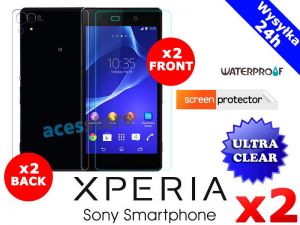 2x Folia ochronna przód / tył do Sony Xperia Z2 + 2x ściereczka