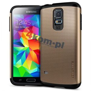 Etui Spigen SGP Slim Armor do Samsung Galaxy S5 + szkło hartowane H9 - Copper Gold