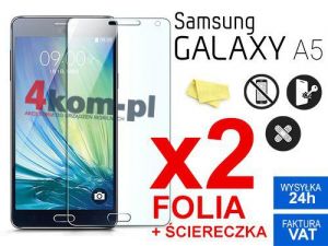 2x Folia ochronna na ekran do Samsung Galaxy A5 + ściereczka
