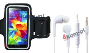 Zestaw 2w1 Etui armband opaska sportowa do biegania + Słuchawki Samsung Galaxy S6, S5, Note 4, 3, 2,
