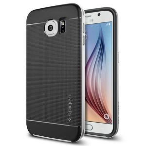 SPIGEN etui Neo Hybrid Satin Silver do Samsung Galaxy S6 + szkło hartowane 9H - Satin Silver