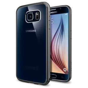SPIGEN etui Ultra Hybrid Gunmetal do Samsung Galaxy S6 + szkło hartowane 9H - Gunmetal