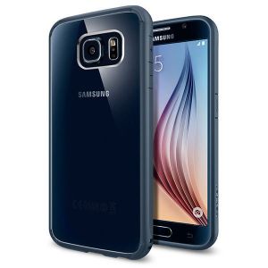 SPIGEN etui Ultra Hybrid Metal Slate do Samsung Galaxy S6 + szkło hartowane 9H - Metal Slate