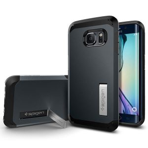SPIGEN etui Tough Armor Metal Slate Samsung Galaxy S6 edge + szkło hartowane 9H - Metal Slate