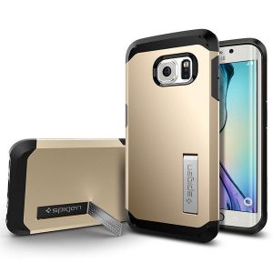 SPIGEN etui Tough Armor Champagne Gold Samsung Galaxy S6 edge + szkło hartowane 9H - Champagne Gold