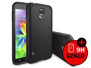 Etui Rearth Ringke Fusion Samsung Galaxy S5 + Szkło hartowane - Czarny