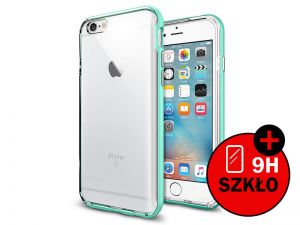 ETUI SPIGEN NEO HYBRID EX IPHONE 6/6S + SZKŁO HARTOWANE - Miętowy