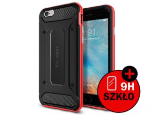 ETUI SPIGEN NEO HYBRID CARBON IPHONE 6/6S + SZKŁO HARTOWANE - Czerwony