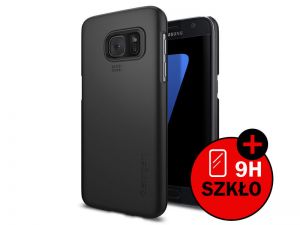ETUI SPIGEN THIN FIT SAMSUNG GALAXY S7 + SZKŁO HARTOWANE - Czarny