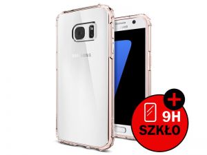 ETUI SPIGEN CRYSTAL SHELL SAMSUNG GALAXY S7 + SZKŁO HARTOWANE - Różowy