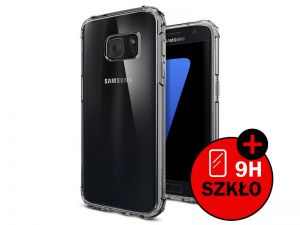 ETUI SPIGEN CRYSTAL SHELL SAMSUNG GALAXY S7 + SZKŁO HARTOWANE - Czarny