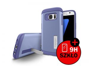 ETUI SPIGEN SLIM ARMOR SAMSUNG GALAXY S7+ SZKŁO HARTOWANE - Fioletowy