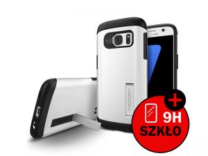 ETUI SPIGEN SLIM ARMOR SAMSUNG GALAXY S7 + SZKŁO HARTOWANE - Biały