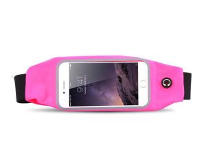 Etui saszetka nerka torba pas na telefon do biegania 5.5 cali Różowe - Różowy