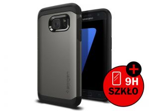ETUI SPIGEN TOUGH ARMOR SAMSUNG GALAXY S7 + SZKŁO HARTOWANE - Szary